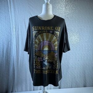 Billabong Black Short Sleeve Tee with Retro Graphic